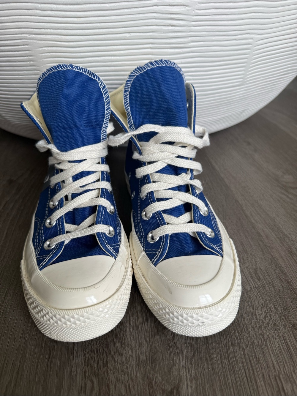 Converse x PLAY Comme des Garcons Chuck Taylor Blue High Top Canvas Sneakers